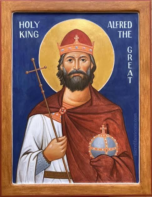 Devotional icon labelled Holy King Alfred the Great