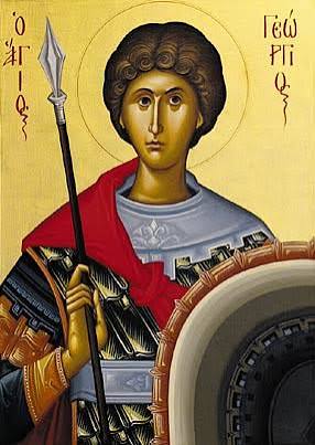 Icon of Saint George in military dress