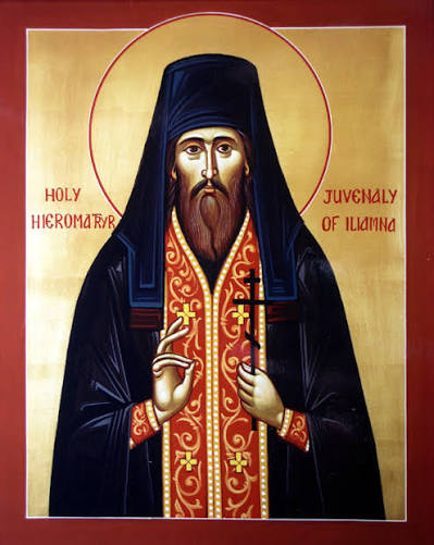 Icon labelled Holy Hieromartyr Juvenaly of Iliamna