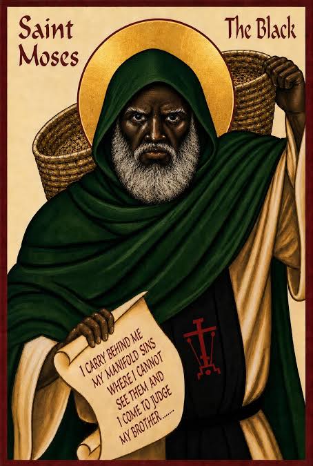 Icon labelled Saint Moses the Black