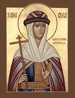 Icon labelled Olga, Equal to the Apostles
