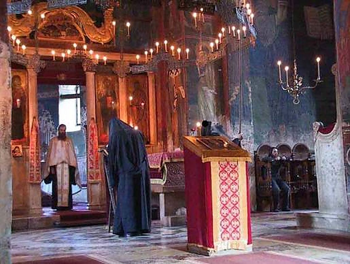 Monks at the chanter's stand