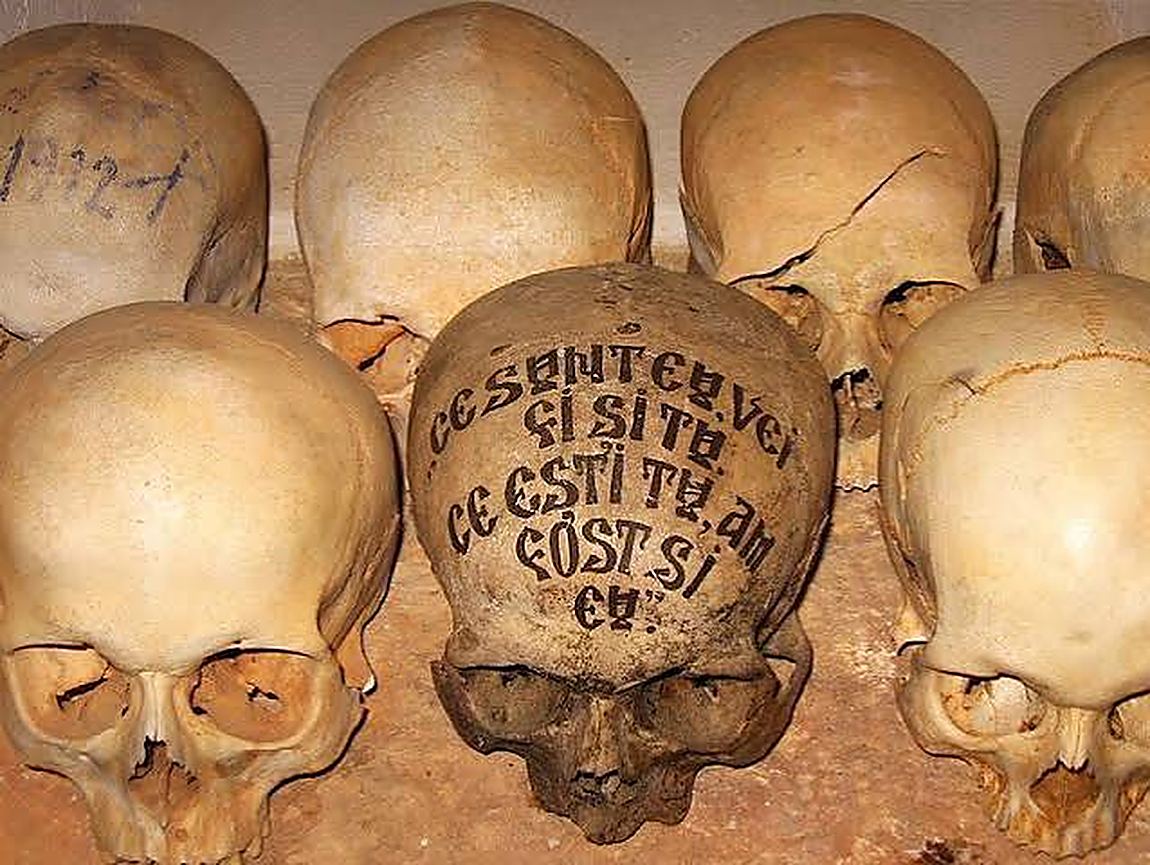 Names and dates, written on bone