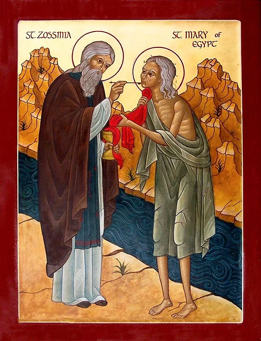 St Zosimas gives Communion to St Mary of Egypt